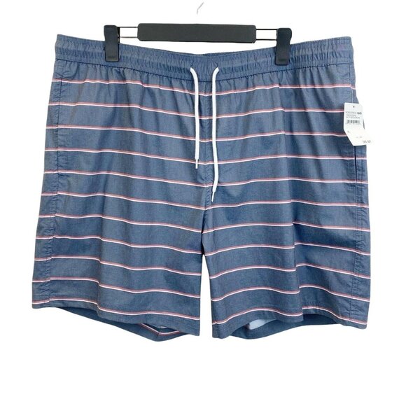 Wallin & Bros Swim Trunks Shorts Mens XL Gray Striped Mesh Lined NEW - Picture 1 of 4